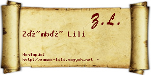 Zámbó Lili névjegykártya