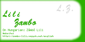 lili zambo business card