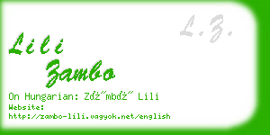 lili zambo business card